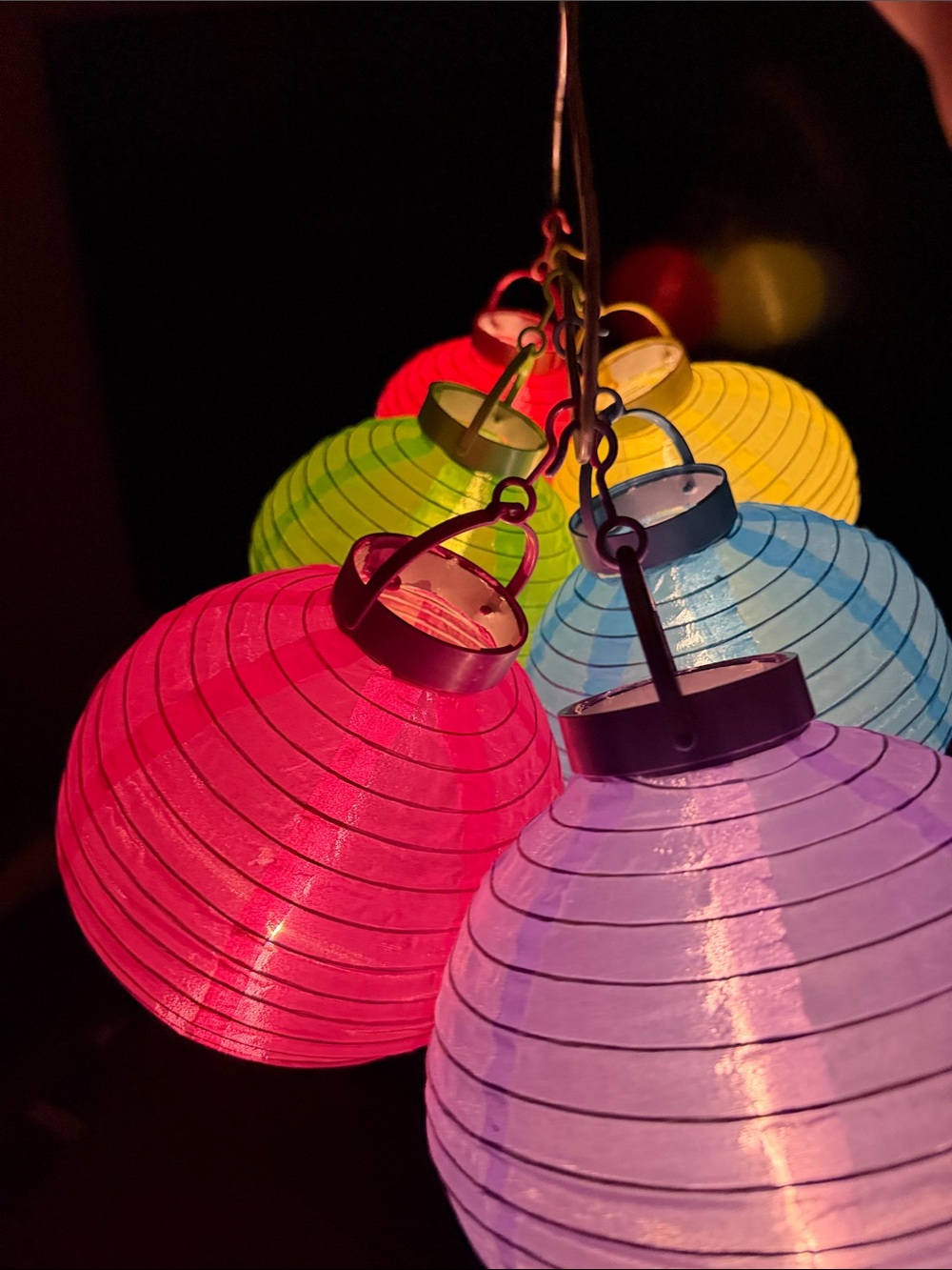 Nicole’s Garden Party 6 LED Nylon Lanterns Used 1X Indoor/outdoor Colorful